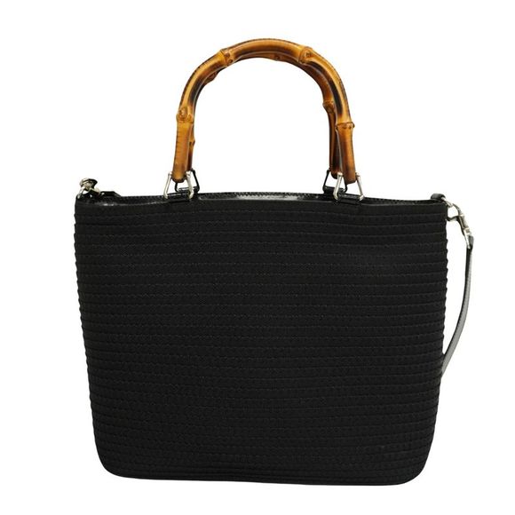 Gucci Bamboo Black Canvas Handbag (Pre-Owned) - Picture 2 of 9